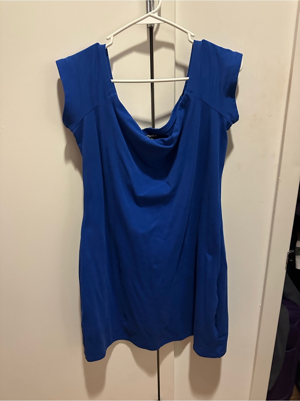 Express Royal Blue Off The Shoulder Dress